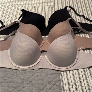 3 Nautica Black, beige & Tan Bras Sz 36 C